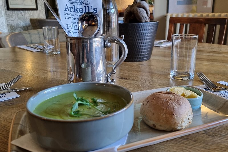 Soup of the day with crusty bread